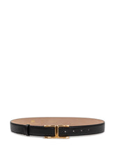 ELISABETTA FRANCHI - Belt with Logo Buckle - Black - LIDIASHOPPING® - Official Website
