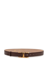 ELISABETTA FRANCHI - Belt with Logo Buckle - Brown - LIDIASHOPPING® - Official Website