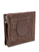 TORY BURCH - Pochette Ella Hand con Logo - Marrone | Lidia Shopping | Official Website