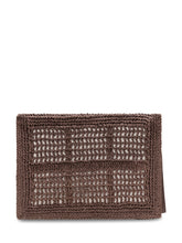 TORY BURCH - Pochette Ella Hand con Logo - Marrone | Lidia Shopping | Official Website