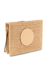 TORY BURCH - Pochette Ella Hand con Logo - Beige | Lidia Shopping | Official Website
