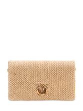 PINKO - Click Soft Bag with Flap and Woven Texture - Beige - LIDIASHOPPING® - Official Website