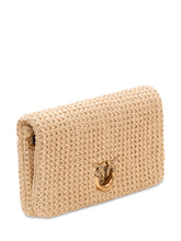 PINKO - Click Soft Bag with Flap and Woven Texture - Beige - LIDIASHOPPING® - Official Website