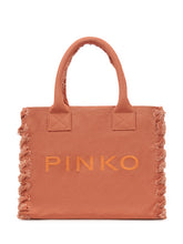 PINKO - Borsa Shopper in Canvas con Logo - Marrone | Lidia Shopping | Official Website