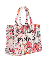 PINKO - Borsa Shopper in Canvas with Print - Multicolor - LIDIASHOPPING® - Official Website