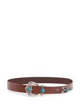 PINKO - Belt with Decorative Buckle and Inserts - Brown - LIDIASHOPPING® - Official Website