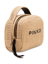 PINKO - Pochette Necessaire in Rafia con Zip e Logo - Beige | Lidia Shopping | Official Website