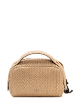 PINKO - Pochette Necessaire in Rafia con Zip e Logo - Beige | Lidia Shopping | Official Website