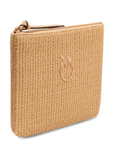PINKO - Pochette in Rafia con Zip e Logo - Beige - LIDIASHOPPING® - Official Website