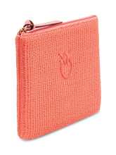 PINKO - Raffia Pouch with Zip and Logo - Pink - LIDIASHOPPING® - Official Website
