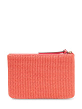PINKO - Raffia Pouch with Zip and Logo - Pink - LIDIASHOPPING® - Official Website