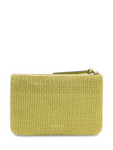 PINKO - Pochette in Rafia con Zip e Logo - Verde - LIDIASHOPPING® - Official Website