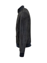 RENZO CENCI - Bomber Jacket with Knit Collar - Blue - LIDIASHOPPING® - Official Website