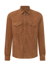 RENZO CENCI - Suede Shirt with Buttons - Brown - LIDIASHOPPING® - Official Website