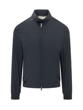 CORNELIANI - Jacket with Zip Closure and High Collar - Blue - LIDIASHOPPING® - Official Website