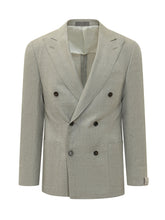 CORNELIANI - Double Breasted Jacket with Patch Pockets - Green - LIDIASHOPPING® - Official Website