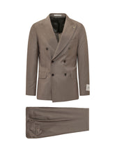CORNELIANI CC COLLECTION - Double Breasted Suit with Peak Lapels - Grey - LIDIASHOPPING® - Official Website