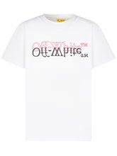 OFF-WHITE KIDS - T-shirt con Stampa Frontale e Girocollo - Bianco - LIDIASHOPPING® - Official Website