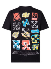 OFF-WHITE KIDS - T-shirt con Stampa Frontale e Girocollo - Nero - LIDIASHOPPING® - Official Website