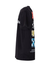 OFF-WHITE KIDS - T-shirt con Stampa Frontale e Girocollo - Nero - LIDIASHOPPING® - Official Website