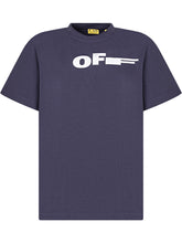 OFF-WHITE KIDS - T-shirt con Stampa Frontale e Girocollo - Blu - LIDIASHOPPING® - Official Website