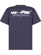 OFF-WHITE KIDS - T-shirt con Stampa Frontale e Girocollo - Blu - LIDIASHOPPING® - Official Website