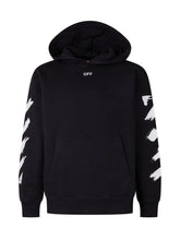 OFF-WHITE KIDS - Hoodie with Diag Paint Print - Black - LIDIASHOPPING® - Official Website