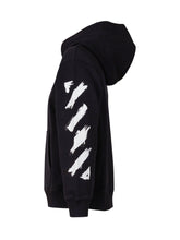 OFF-WHITE KIDS - Hoodie with Diag Paint Print - Black - LIDIASHOPPING® - Official Website