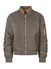 OFF-WHITE KIDS - Bookish Diagonal Print Bomber - Green - LIDIASHOPPING® - Official Website
