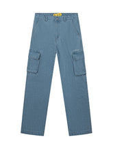 OFF-WHITE KIDS - Denim Cargo Pants with Diag Print - Blue - LIDIASHOPPING® - Official Website