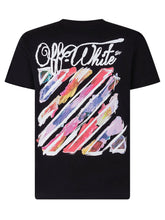 OFF-WHITE KIDS - T-Shirt with Diag Watercolor Print - Black - LIDIASHOPPING® - Official Website