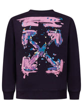 OFF-WHITE KIDS - Crewneck Sweatshirt with Arrow Splat Print - Blue - LIDIASHOPPING® - Official Website