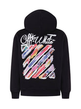 OFF-WHITE KIDS - Hoodie with Diag Watercolor Print - Black - LIDIASHOPPING® - Official Website