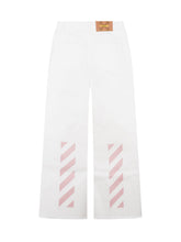 OFF-WHITE KIDS - Wide Leg Denim Pants with Logo - White - LIDIASHOPPING® - Official Website