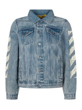OFF-WHITE KIDS - Denim Jacket with Diag Sketch Print - Blue - LIDIASHOPPING® - Official Website