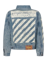 OFF-WHITE KIDS - Denim Jacket with Diag Sketch Print - Blue - LIDIASHOPPING® - Official Website
