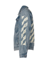 OFF-WHITE KIDS - Denim Jacket with Diag Sketch Print - Blue - LIDIASHOPPING® - Official Website