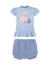 POLO RALPH LAUREN KIDS - Baby T-Shirt and Gingham Bloomer Set - Blue - LIDIASHOPPING® - Official Website