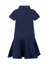 POLO RALPH LAUREN KIDS - Girls Cotton Piqué Polo Dress - Blue - LIDIASHOPPING® - Official Website