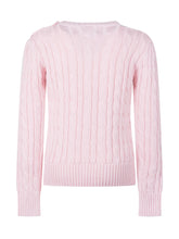 POLO RALPH LAUREN KIDS - Girls Cotton Cable-Knit Crewneck Sweater - Pink - LIDIASHOPPING® - Official Website