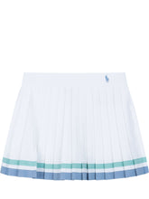 POLO RALPH LAUREN KIDS - Gonna-Pantaloncino Plissettata con Bande a Contrasto - Bianco | Lidia Shopping | Official Website