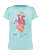 POLO RALPH LAUREN KIDS - Jersey T-shirt with Bear Print - Blue - LIDIASHOPPING® - Official Website