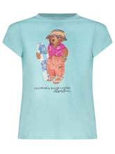 POLO RALPH LAUREN KIDS - T-shirt in Jersey con Stampa Orso - Blu - LIDIASHOPPING® - Official Website