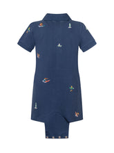 POLO RALPH LAUREN KIDS - Polo Romper with Embroidery - Blue - LIDIASHOPPING® - Official Website