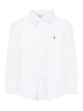 POLO RALPH LAUREN KIDS - Camicia in Cotone con Colletto Button-Down - Bianco - LIDIASHOPPING® - Official Website