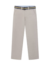 POLO RALPH LAUREN KIDS - Boys Bedford Cotton Pants with Striped Belt - Beige - LIDIASHOPPING® - Official Website