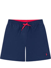 POLO RALPH LAUREN KIDS - Boys Traveller Swim Shorts with Drawstring - Blue - LIDIASHOPPING® - Official Website