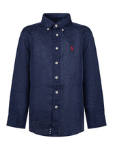 POLO RALPH LAUREN KIDS - Button Down Collar Shirt - Blue - LIDIASHOPPING® - Official Website