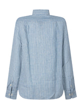 POLO RALPH LAUREN KIDS - Camicia Sportiva in Cotone e Lino a Righe - Blu - LIDIASHOPPING® - Official Website