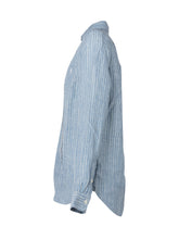 POLO RALPH LAUREN KIDS - Camicia Sportiva in Cotone e Lino a Righe - Blu - LIDIASHOPPING® - Official Website